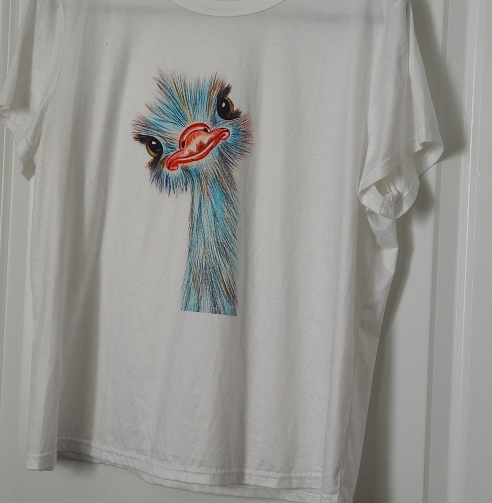 Ostrich curiosity xl tshirt - Picture 3 of 4